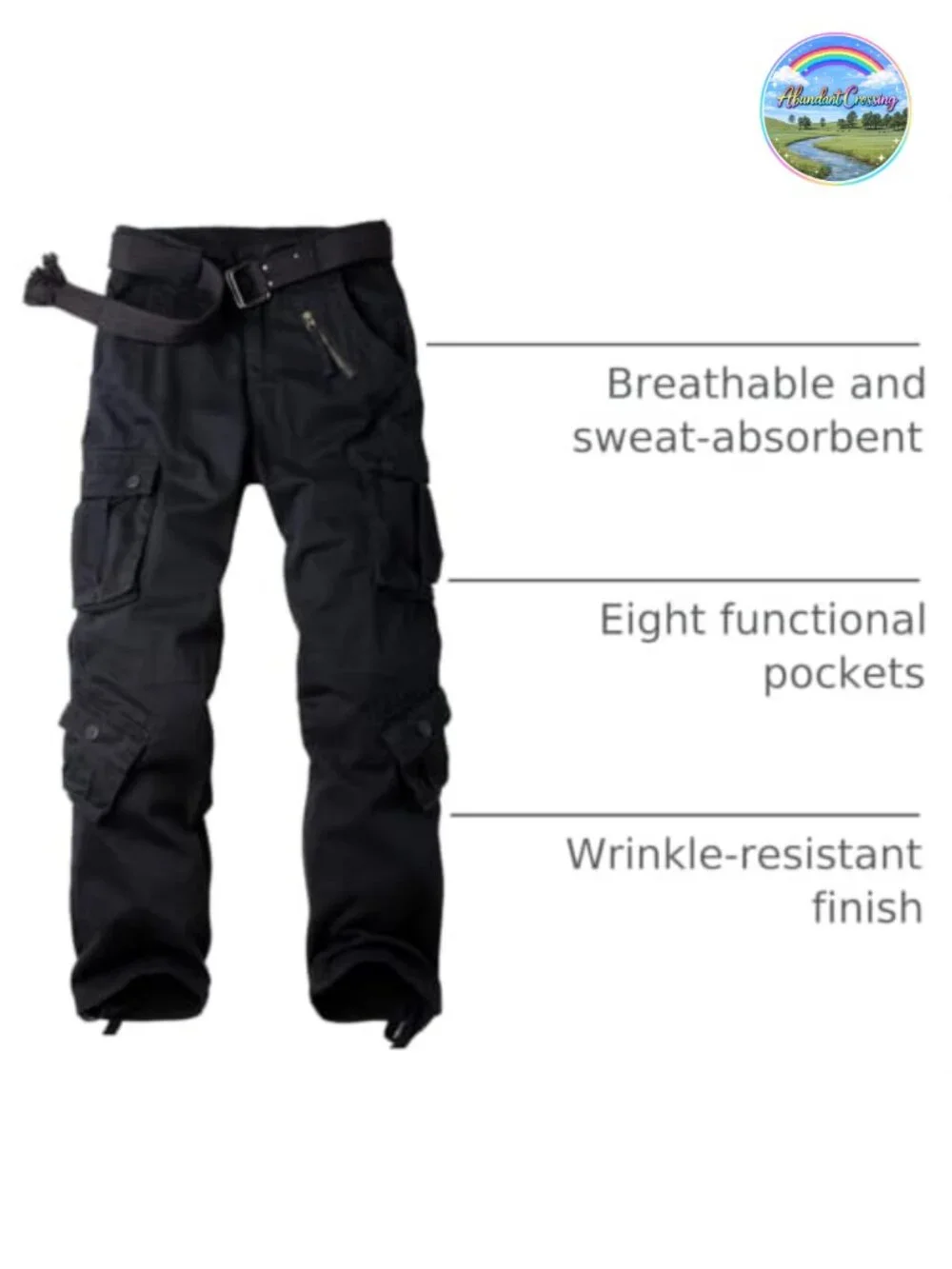 Men's Cargo Pants 8 Pockets Cotton Ripstop Tactical Work Joggers